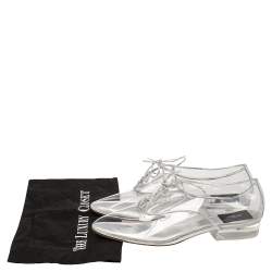 Marc Jacobs Silver PVC and Leather Transparent Clear Heel Oxfords Size 41