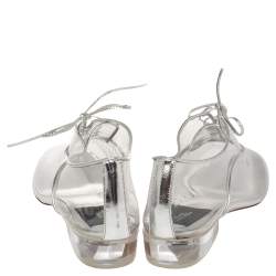 Marc Jacobs Silver PVC and Leather Transparent Clear Heel Oxfords Size 41