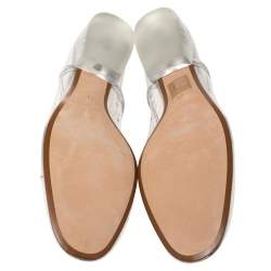 Marc Jacobs Silver PVC and Leather Transparent Clear Heel Oxfords Size 41