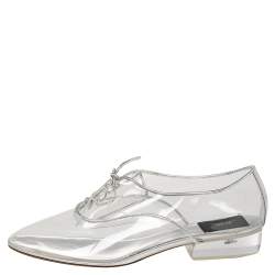 Marc Jacobs Silver PVC and Leather Transparent Clear Heel Oxfords Size 41