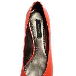 Marc Jacobs Orange Patent Leather Embellished Bow Ballet Flats Size 37.5