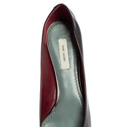 Marc Jacobs Dark Burgundy Leather Bow Pointed Toe Ballet Flats Size 38.5
