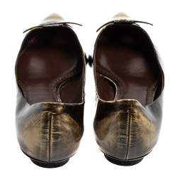 Marc Jacobs Two Tone Leather Bow Ballet Flats Size 38.5