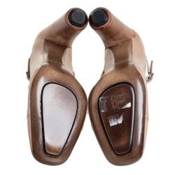 Pre Owned Marc Jacobs Beige Leather Mary Jane Pumps Size 39