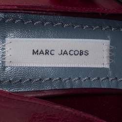 Pre Owned Marc Jacobs Burgundy Leather Mary Jane Pumps Size 38.5