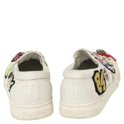 Pre Owned Marc Jacobs Off White Canvas Embellishment Low Top Sneakers Size 36