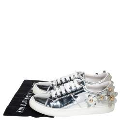 Pre Owned Marc Jacobs Silver Patent Leather Daisy Low Top Sneakers Size 41