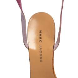 Marc Jacobs Multicolor Canvas and Leather  Ankle Strap Sandals Size 39