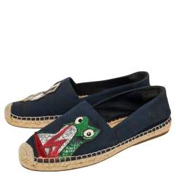 Marc Jacobs Black  Canvas Espadrille Flats Size  38