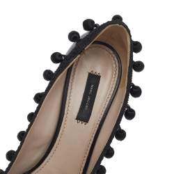 Pre Owned Marc Jacobs Black Leather Embellished Pumps Size 39