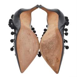 Pre Owned Marc Jacobs Black Leather Embellished Pumps Size 39