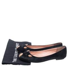Marc Jacobs Black Calf Hair Mouse Ballet Flats Size 38.5