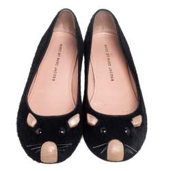 Marc Jacobs Black Calf Hair Mouse Ballet Flats Size 38.5
