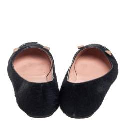 Marc Jacobs Black Calf Hair Mouse Ballet Flats Size 38.5