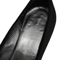 Marc By Marc Jacobs Black Satin Bow Peep Toe Pumps Size 39