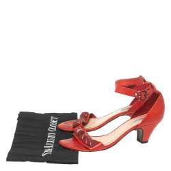 Marc Jacobs Red Leather  Studded Ankle Strap Sandals Size 37