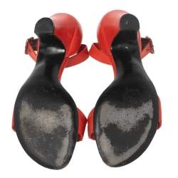 Marc Jacobs Red Leather  Studded Ankle Strap Sandals Size 37
