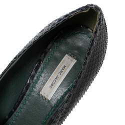 Marc Jacobs Navy Blue Python Leather Bow Pumps Size 39.5