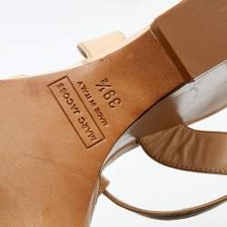 Marc Jacobs Beige Leather Ankle Strap Wedge Sandals Size 39.5