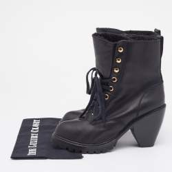 Marc Jacobs Black Leather Fur Lined Ankle Length Boots Size 41