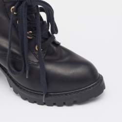 Marc Jacobs Black Leather Fur Lined Ankle Length Boots Size 41