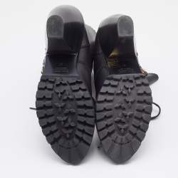 Marc Jacobs Black Leather Fur Lined Ankle Length Boots Size 41