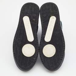 Pre Owned Marc Jacobs Metallic Blue Knit Fabric Dart Sock Sneakers Size 38