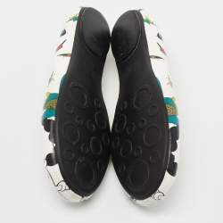 Marc by Marc Jacobs White Leather Bird Printed Round Toe Ballet Flats Size 37.5