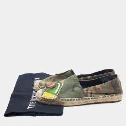 Marc Jacobs Multicolor Camouflage Print Fabric And Leather Patchwork Espadrille Flats Size 36