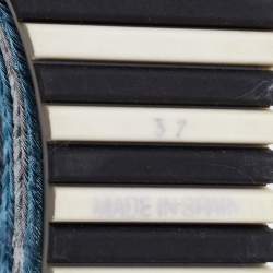 Pre Owned Marc Jacobs Metallic Red Leather Suzi Crystal Embellished Brooch Mary Jane Espadrille Platforms Size 37