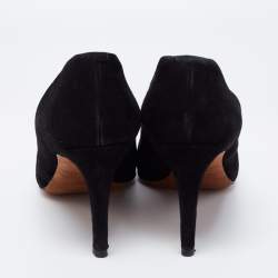 Pre Owned Marc by Marc Jacobs Black  Suede Bow Pumps Size 38