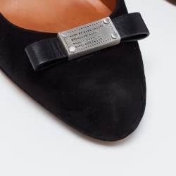 Pre Owned Marc by Marc Jacobs Black  Suede Bow Pumps Size 38