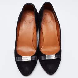 Pre Owned Marc by Marc Jacobs Black  Suede Bow Pumps Size 38