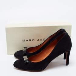 Pre Owned Marc by Marc Jacobs Black  Suede Bow Pumps Size 38