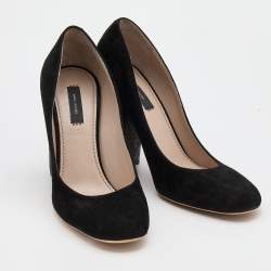 Marc Jacobs Black Suede Block Heel Pumps Size 38