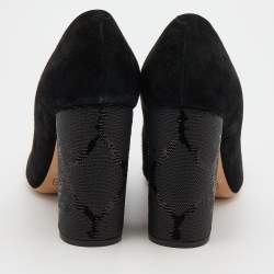 Marc Jacobs Black Suede Block Heel Pumps Size 38