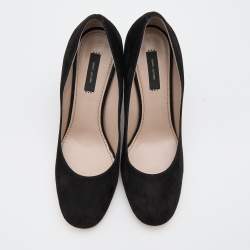 Marc Jacobs Black Suede Block Heel Pumps Size 38