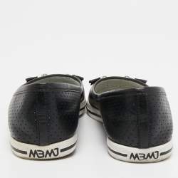 Marc Jacobs Black Perforated Leather Mouse Ballet Flats Size 37.5