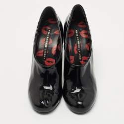 Marc By Marc Jacobs Black Patent Leather Ankle Booties Size 39.5