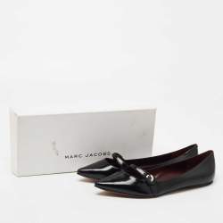 Marc Jacobs Black Leather Pointed Toe Ballet Flats Size 37