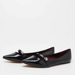 Marc Jacobs Black Leather Pointed Toe Ballet Flats Size 37