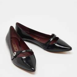 Marc Jacobs Black Leather Pointed Toe Ballet Flats Size 37