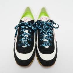 Marc Jacobs Multicolor Fabric And Suede Lightning Bolt Platform Sneakers Size 40