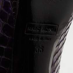 Marc Jacobs Purple Python Leather Peep Toe Pumps Size 38