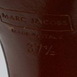 Pre Owned Marc Jacobs Black Leather T-Strap Pumps Size 37.5