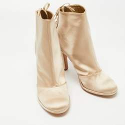 Marc Jacobs Gold Satin Ankle Boots Size 39