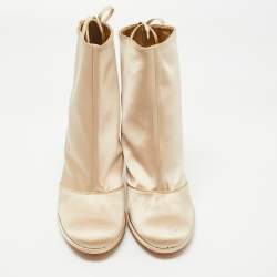 Marc Jacobs Gold Satin Ankle Boots Size 39