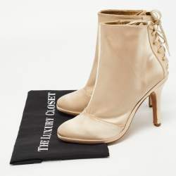 Marc Jacobs Gold Satin Ankle Boots Size 39