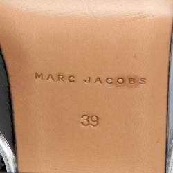 Marc Jacobs Black/Silver Patent Leather Edie Platform Pumps Size 39