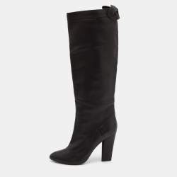 Marc Jacobs Black Leather Knee Length Boots Size 39